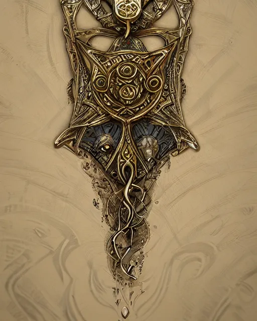 Image similar to close up of an amulet, fantasy, intricate, elegant, highly detailed, digital painting, artstation, concept art, smooth, sharp focus, illustration