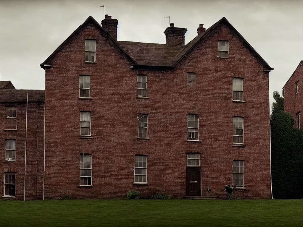 Image similar to a picture of a brick house, still from the peaky blinders