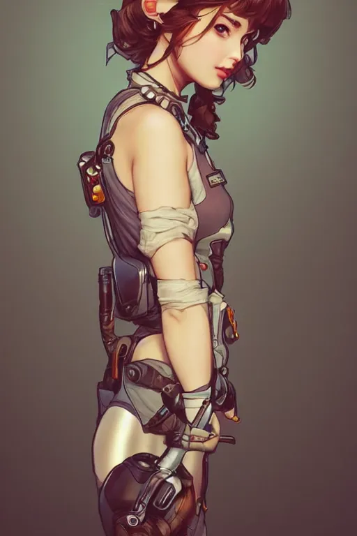 Prompt: a cute and beautiful caucasian girl dressed up as pilot, character art by artgerm lau, kyoung hwan kim, ilya kuvshinov, alphonse mucha, trending on artstation, pixiv, 8 k, hyper detailed