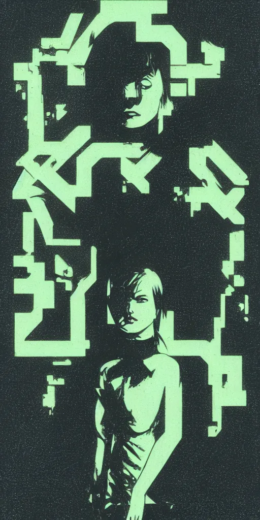 Prompt: retro dark vintage sci-fi : : 2D matte dark gouache illustration : : the grid: : Maciej Kuciara, yoji shinkawa : : moody : : black paper : : by Karel Thole and Dan McPharlin
