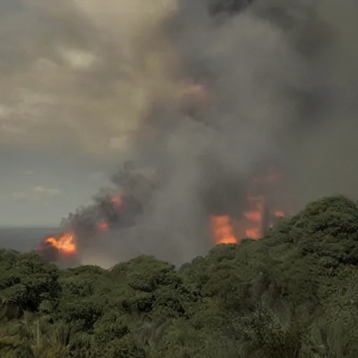 Prompt: still photo of the smoke monster from the television show called lost. realistic, highly detailed, 8 k, cinematic