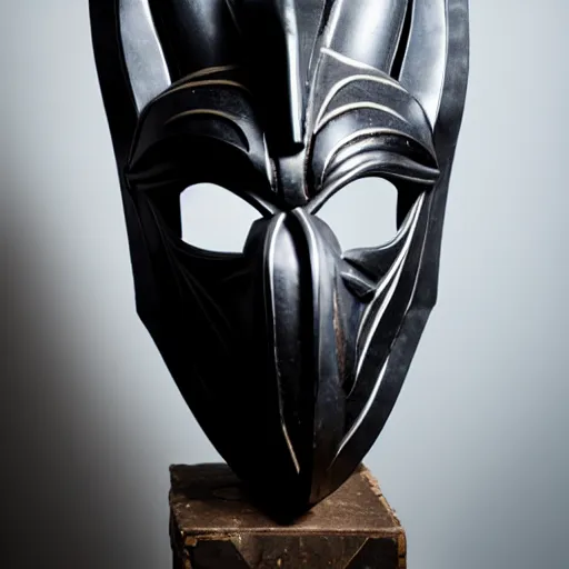 Prompt: mask of raven - god, studio photo
