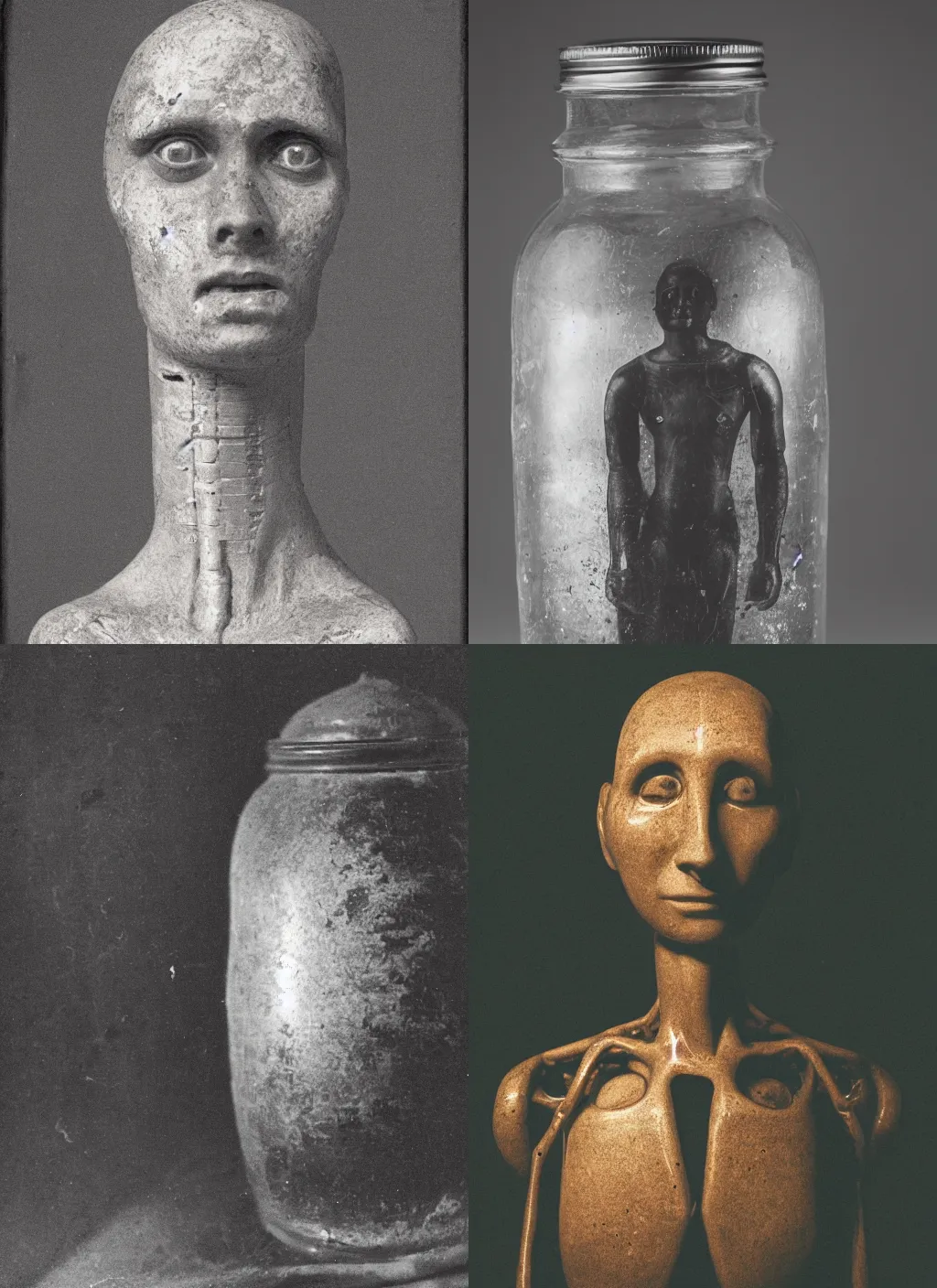 Prompt: portrait photo of a jar with a humanoid body