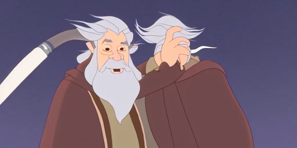 Prompt: a wholesome animation key shot of a gandalf the grey studio ghibli pixar and disney animation sharp render