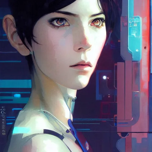 Image similar to A beautiful cyborg woman || ANIME, fine-face, realistic shaded perfect face, fine details. Anime. realistic shaded lighting poster by Ilya Kuvshinov katsuhiro otomo ghost-in-the-shell, magali villeneuve, artgerm, Jeremy Lipkin and Michael Garmash and Rob Rey