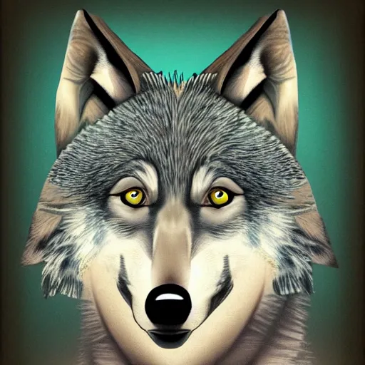 Image similar to portrait of retarded wolf, da vinc