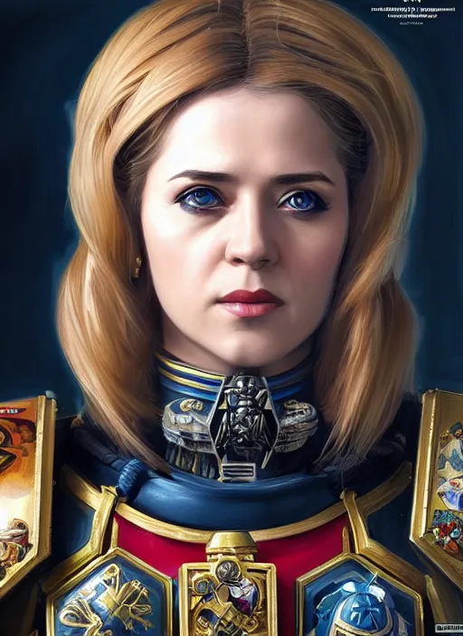 Image similar to natalia poklonskaya as warhammer 4 0 k character, portrait, intricate, elegant, highly detailed, digital painting, artstation, concept art, wallpaper, smooth, sharp focus, illustration, art by h. r. giger and artgerm and greg rutkowski and alphonse mucha