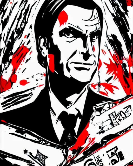 Image similar to Jair Bolsonaro portrait in Persona 5, Persona 5 style, anime