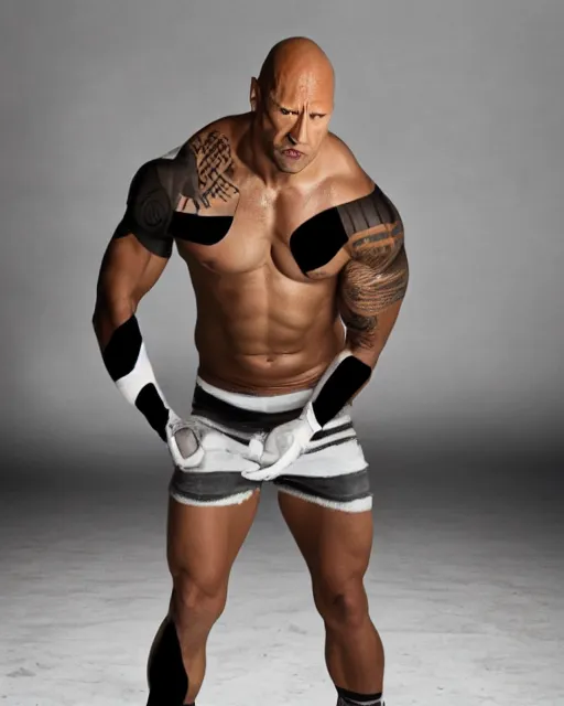 Prompt: dwayne johnson as a mime. photographic, photography