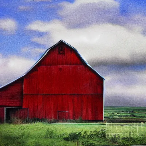 Prompt: murder in the red barn artistic rendition