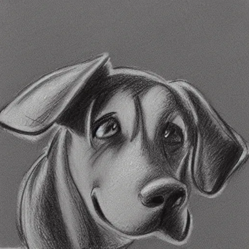 Prompt: milt kahl pencil sketch of a dog