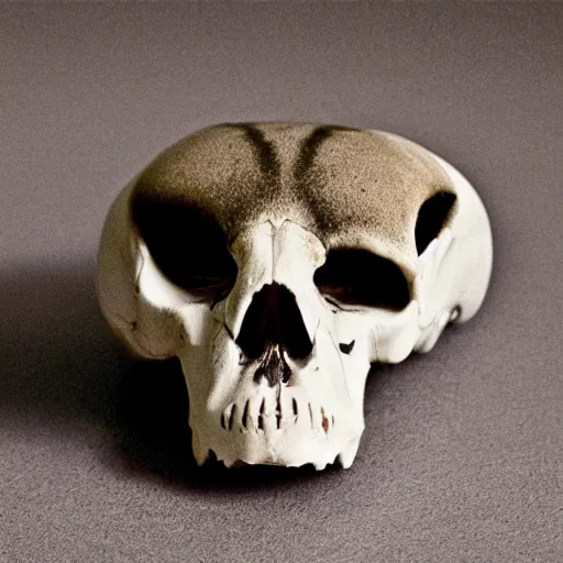 Prompt: photo of a cat skull
