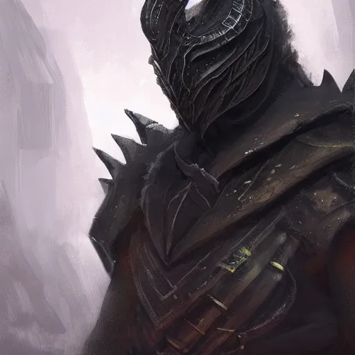 Prompt: digital art painting of a black dragonborn!!! wearing ( ( ( ( armored ) ) ) ) wizard robes!!!, dnd portrait painted by craig mullins and gaston bussiere and greg rutkowski