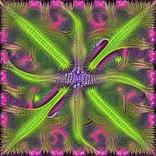 Prompt: a lizard fractal, fractal art