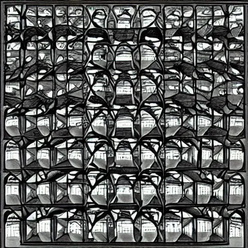 Image similar to the matrix, by m c escher