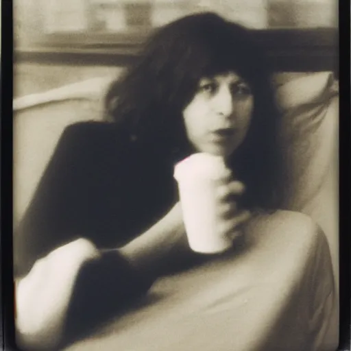 Image similar to Marina Tsvetaeva, 90s polaroid, by Saul Leiter, Jamel Shabazz, Nan Goldin