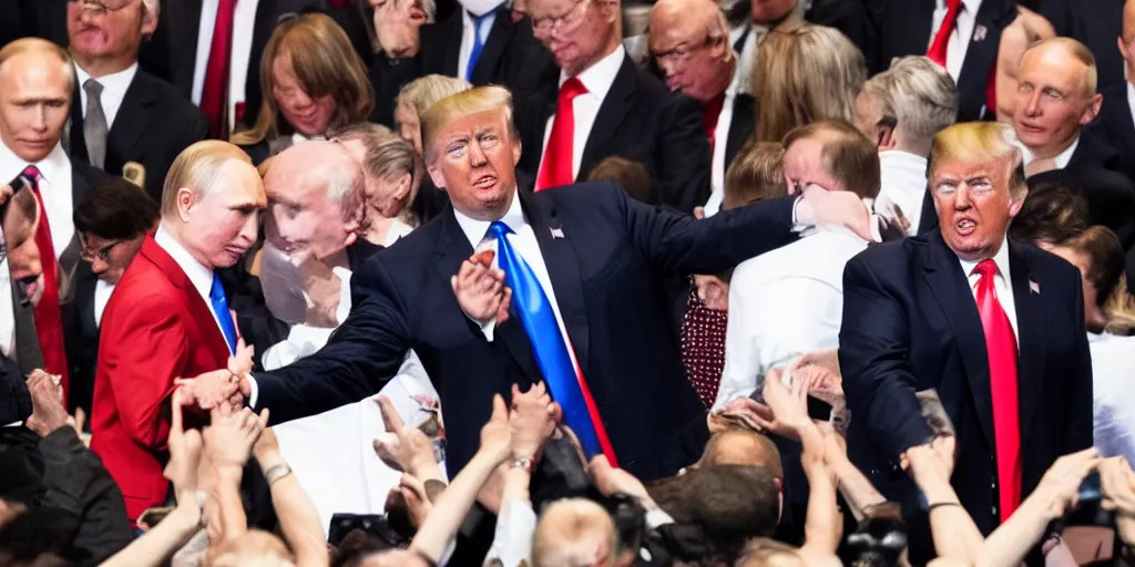 Image similar to trump and putin in a mosh pit