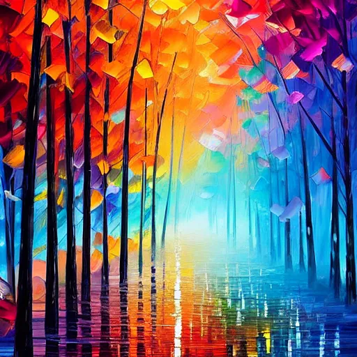 Prompt: beautiful artwork by alena aenami and leonid afremov, pastel colors, impasto acrylic painting, trending on artstation 8k hq