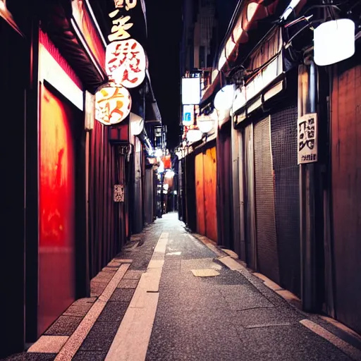 Prompt: tokyo alleyway at night