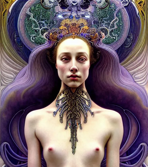 Image similar to detailed realistic beautiful young groovypunk fully clothed cher as queen of andromeda galaxy. art nouveau, symbolist, visionary, baroque, giant fractal details. horizontal symmetry by zdzisław beksinski, iris van herpen, raymond swanland and alphonse mucha. highly detailed, hyper - real, beautiful