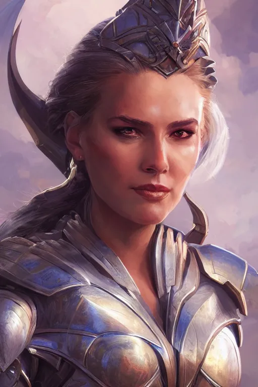 Image similar to amazon valkyrie athena, d & d, fantasy, portrait, highly detailed, headshot, digital painting, trending on artstation, concept art, sharp focus, illustration, art by artgerm and greg rutkowski and magali villeneuve