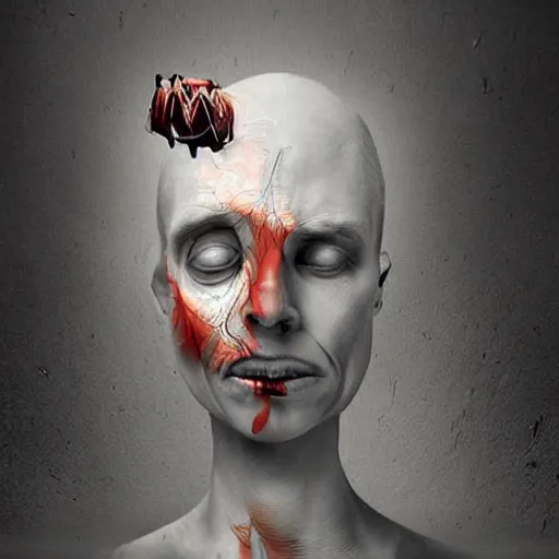 Image similar to an anthropomorphic representation of pain, stunning digital art, expressive