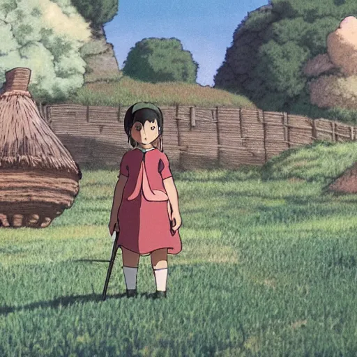 Prompt: still from studio ghibli movie little house on the prairie, Hayao Miyazaki, studio ghibli still