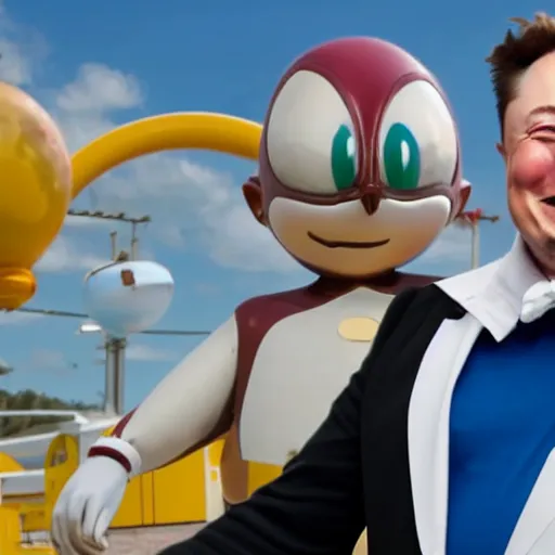 Image similar to elon musk as doctor eggman in sonic live action movie , 8k resolution, full HD, cinematic lighting, award winning, anatomically correct