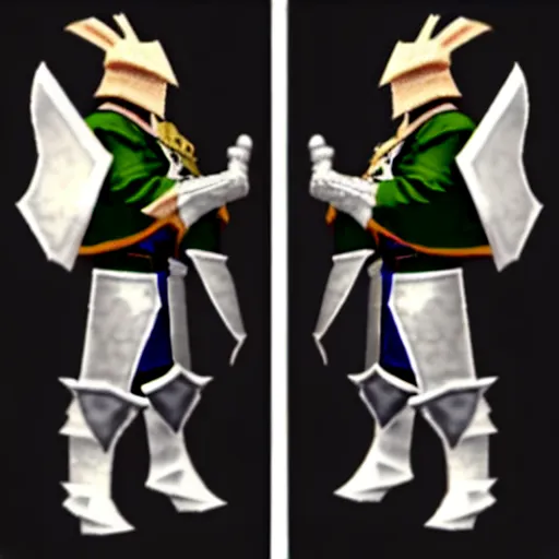 Image similar to “ donald trump wearing runescape armor ”