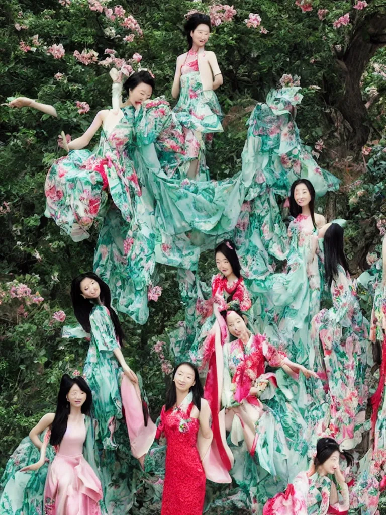 Image similar to Chinese photo shoot where the dress is a shampoo bottle