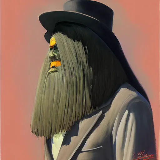 Prompt: greg manchess portrait painting of cousin itt from addams family as overwatch character, medium shot, asymmetrical, profile picture, organic painting, sunny day, matte painting, bold shapes, hard edges, street art, trending on artstation, by huang guangjian and gil elvgren and brom