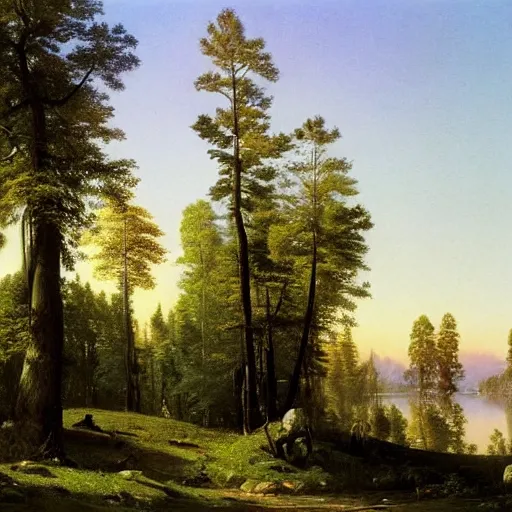 Image similar to by ivan shishkin and asher brown durand