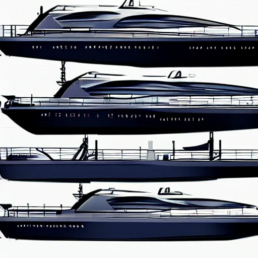 Image similar to sketches of super yacht, technical, detailed