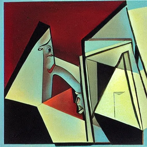 Image similar to persistence of memory if salvador dali was a cubist