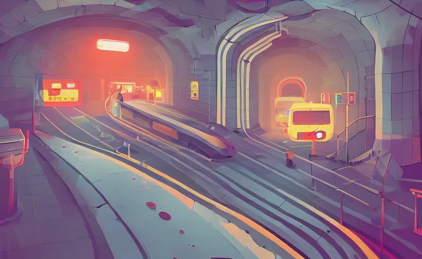 Image similar to underground metro service tunnel, james gilleard, print, game art