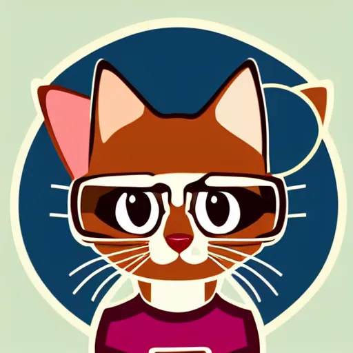 Image similar to a simplified vector based illustration about a kitten with a cosmonaut helmet, style of Akira motion movie, space colors, smooth and clean vector curves, no jagged lines, vinyl cut ready