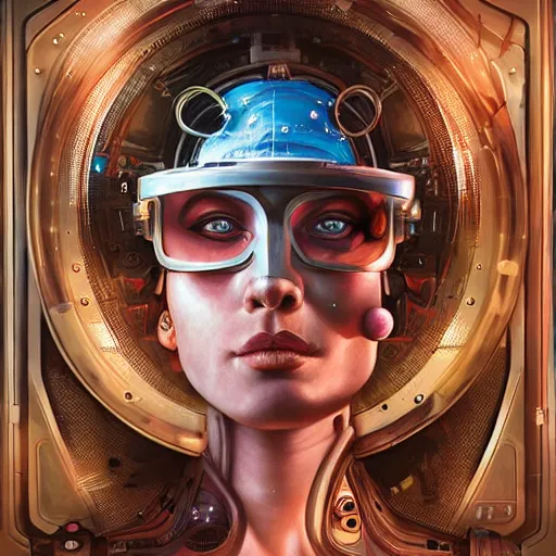 Image similar to Space BioPunk Steampunk portrait, Pixar style, by Tristan Eaton Stanley Artgerm and Tom Bagshaw.