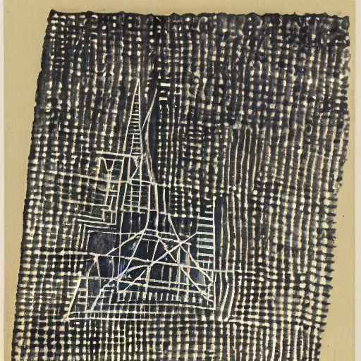 Prompt: large hadron collider, ink and watercolor by paul klee, 1 9 2 7