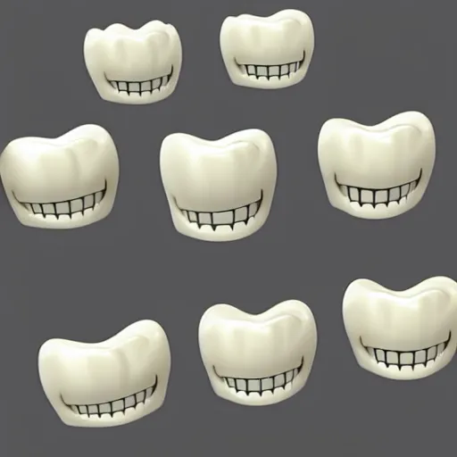 Image similar to poorly rendered 3 d set of teeth