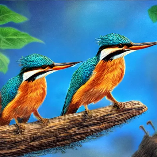 Image similar to kingfishers, 4k, photorealistic