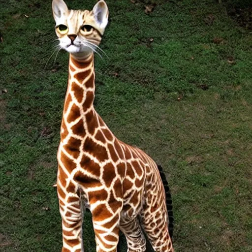 Image similar to cat giraffe hybrid