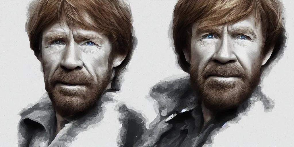 Prompt: highly detailed portrait of chuck norris, digital painting, trending on artstation, high resolution, transparent background