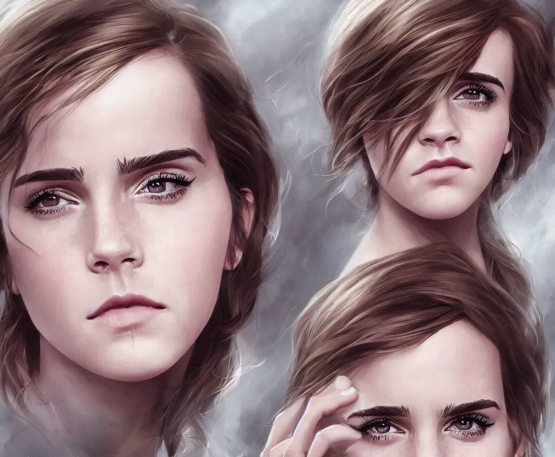 Prompt: Beautiful portrait of Emma Watson, by artgerm, 8k