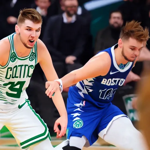 Image similar to luka doncic playing for the boston celtics