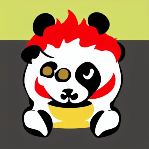 Image similar to vector art of welsh dragon and cute panda mixed, intercrossed, chimera, welsh flag, adobe illustrator