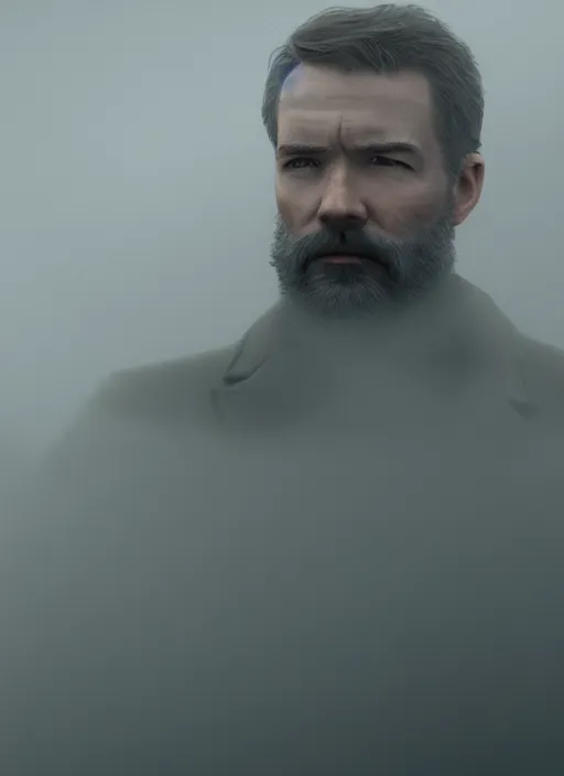 Image similar to ernst hemingway in real life, face centered portrait of ernst hemingway, confident, fog, rain, volumetric lighting, beautiful, golden hour, sharp focus, ultra detailed, cgsociety by leesha hannigan, ross tran, thierry doizon, kai carpenter, ignacio fernandez rios, noir art house, 4 k, 3 5 mm, fujifilm