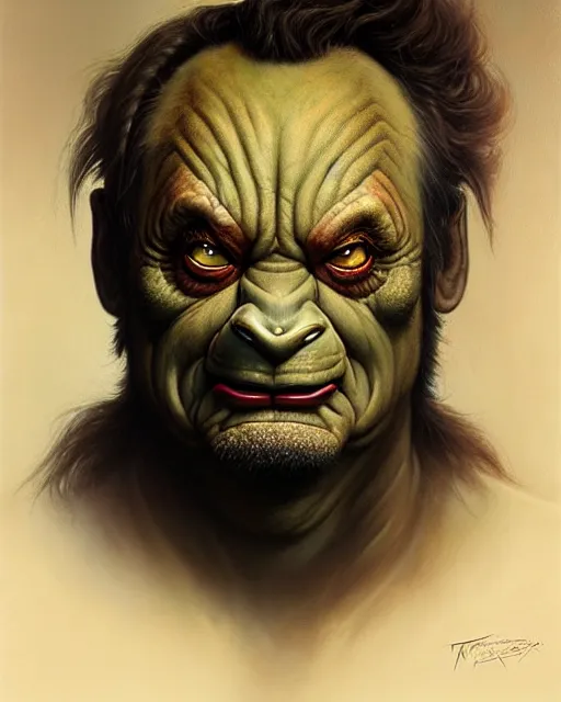 Prompt: a detailed portrait of an bill murray orc by tomasz alen kopera and peter mohrbacher