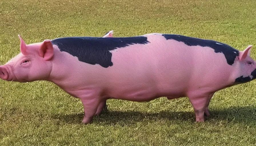 Prompt: half pig half fish hybrid armed with an uzi