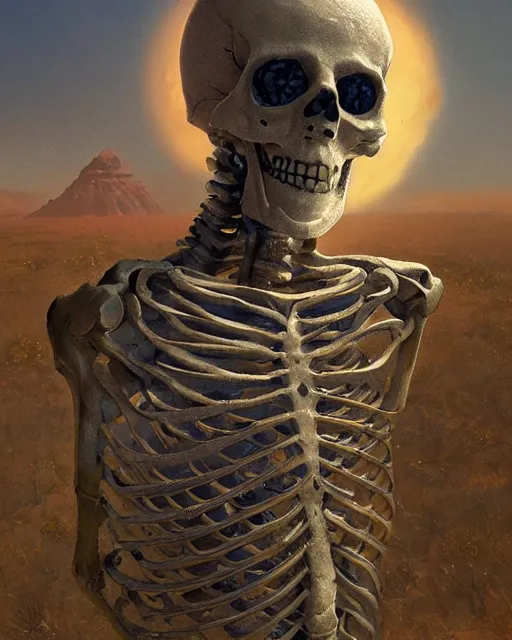 Prompt: skeleton made of lsd pills, clear sky, scifi character portrait by greg rutkowski esuthio craig mullins