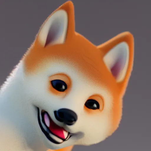 Image similar to full body portrait of an anime action figure, of a shiba inu, close up photo, hiper realistic, 4 k